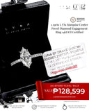 1.49cts L VS1 Marquise Center Paved Diamond Engagement Ring 14kt | IGI Certified