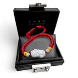 The Vault | Lucky Jaideite Dragon Red String Bracelet with LVNA Signatures™️ Leather Bible Trunk Case