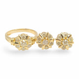 NEW Golden Flower Jewelry Diamond Set 14kt