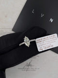 1.49cts L VS1 Marquise Center Paved Diamond Engagement Ring 14kt | IGI Certified