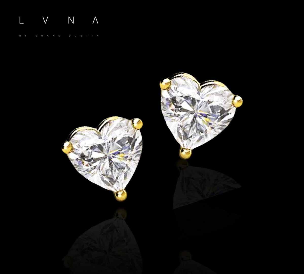 0.90cts I VVS Heart Brilliant Stud Solitaire Diamond Earrings 18kt