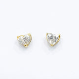 0.90cts I VVS Heart Brilliant Stud Solitaire Diamond Earrings 18kt