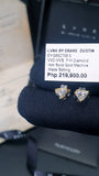 0.90cts I VVS Heart Brilliant Stud Solitaire Diamond Earrings 18kt