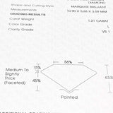 1.49cts L VS1 Marquise Center Paved Diamond Engagement Ring 14kt | IGI Certified