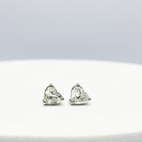 0.90cts I VVS Heart Brilliant Stud Solitaire Diamond Earrings 18kt