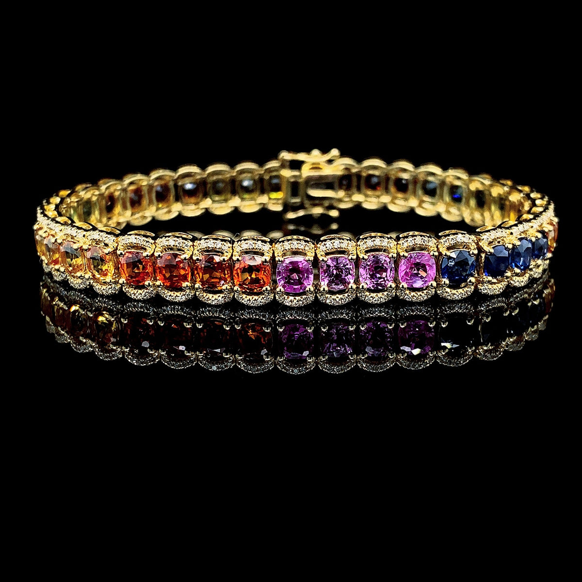 PREORDER | Multi-Colored Gemstones Diamond Bracelet 14kt