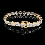 PREORDER | Golden Cushion Halo Diamond Bracelet 14kt